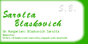 sarolta blaskovich business card